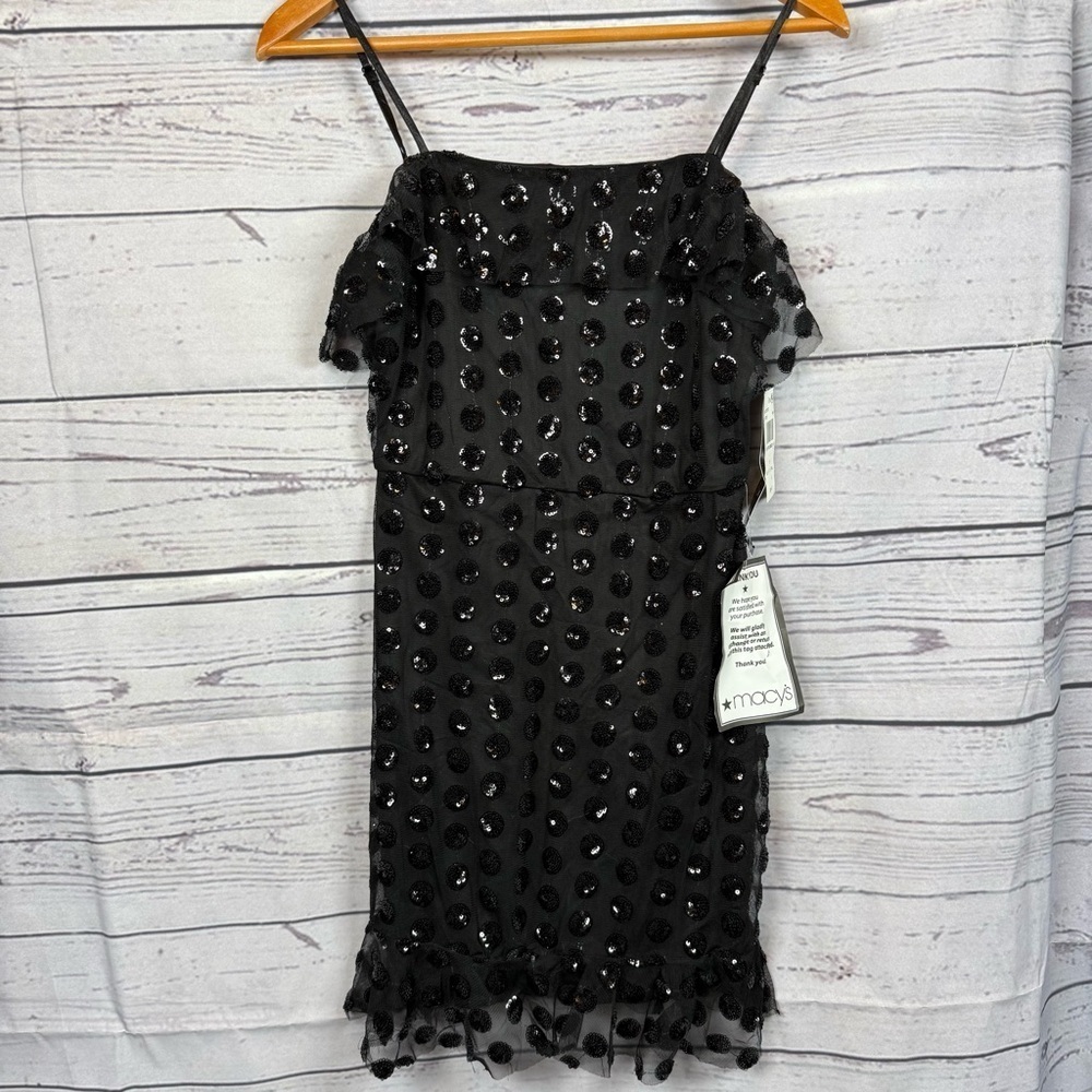 Trixxi Womens Juniors Ruffled Sequin Cocktail and Party Dress Size 3 - Picture 5 of 12